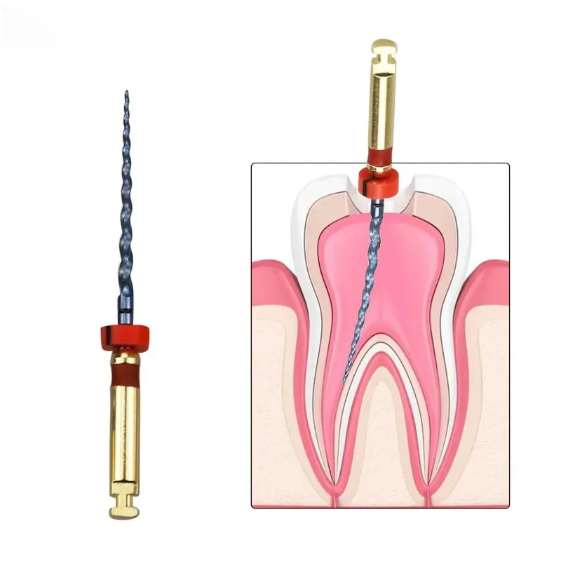 Gold Root Canal File 19/21/25MM Dental Root Canal File Gold Root Canal Rotary Super File Nickel-Titanium Instrument