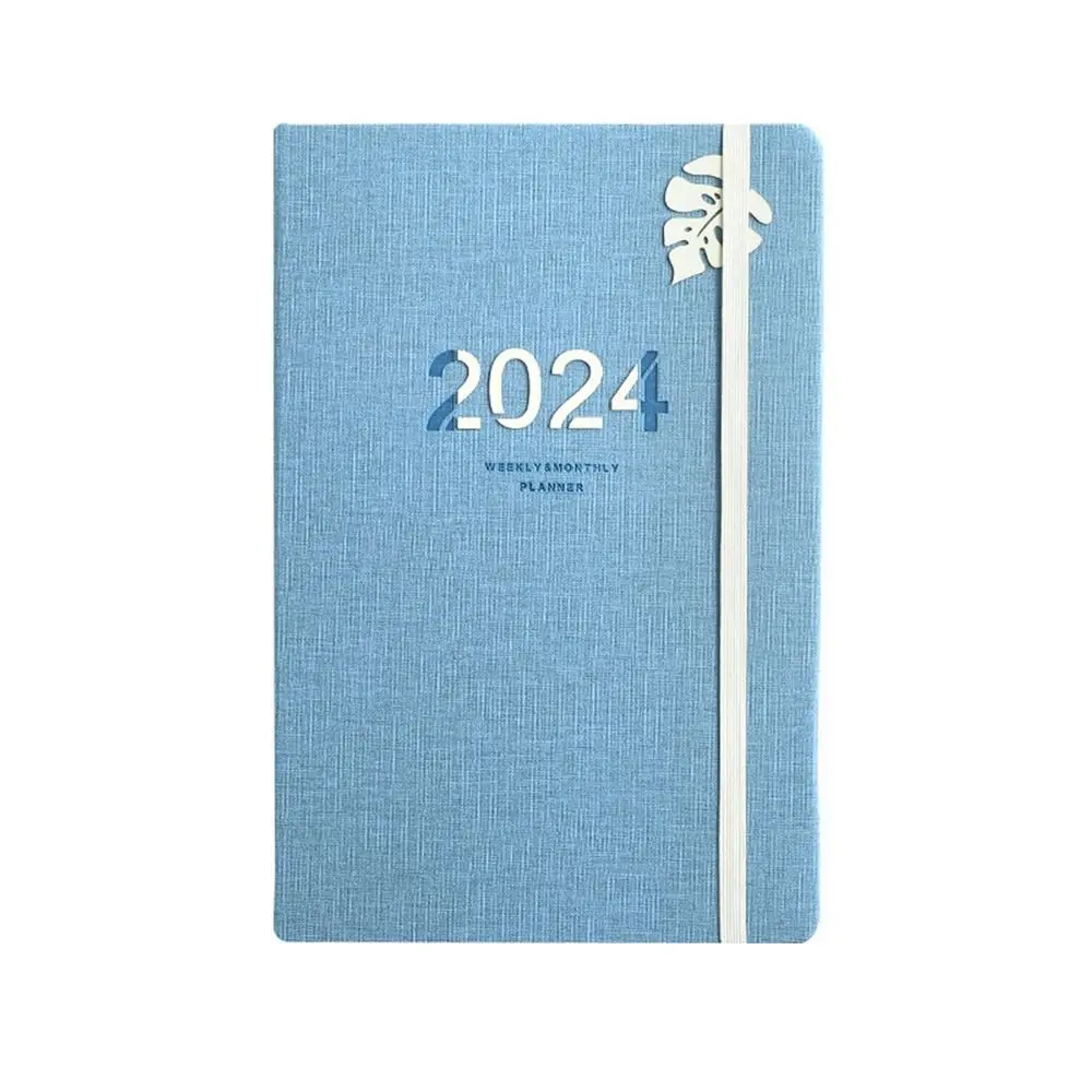 ทำรายการวาระภาษาอังกฤษ2024สมุดบันทึก A5จดบันทึกจดบันทึกจัดเวลา12เดือนสมุดวางแผนไดอารี่