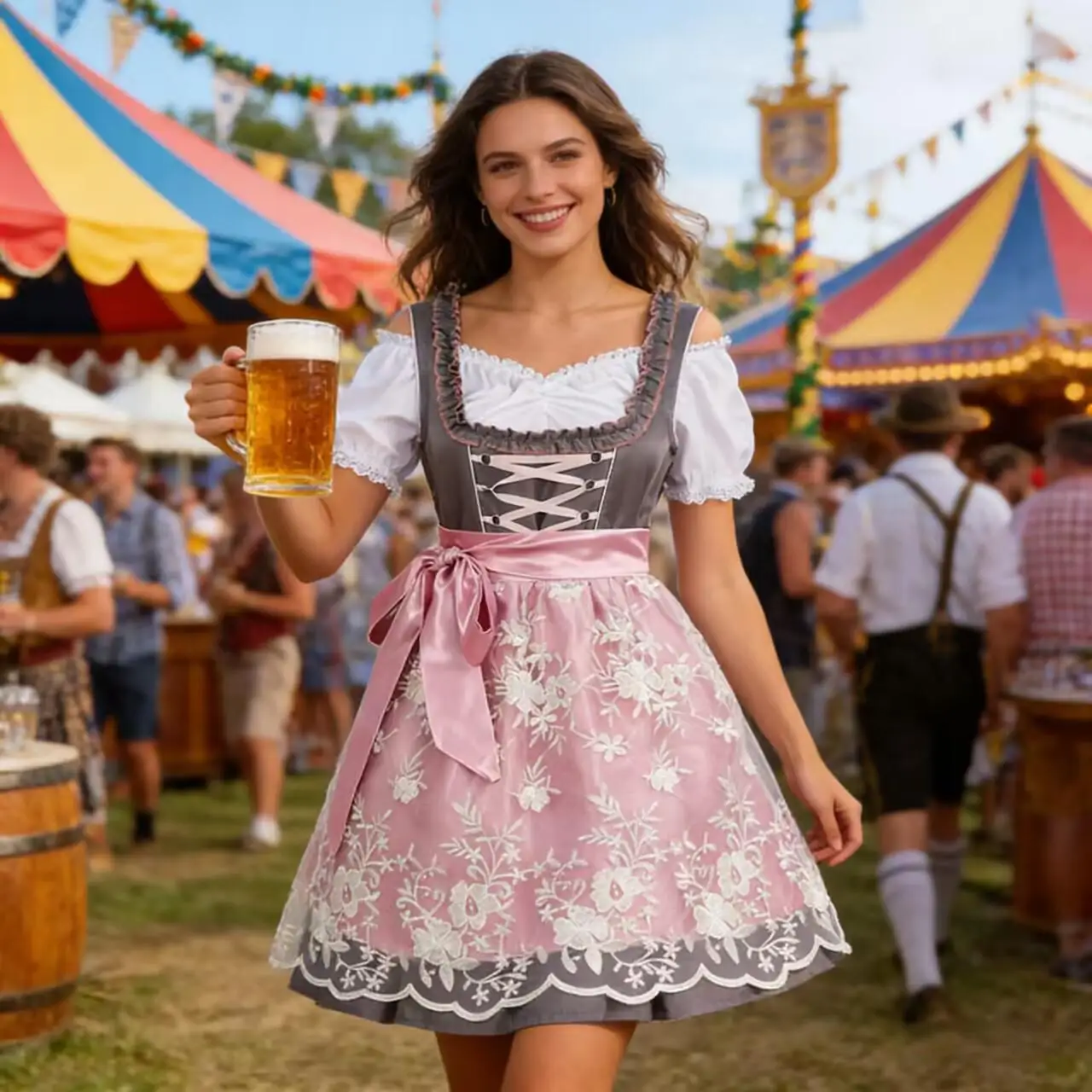 

New Halloween Festival Beer Bavarian Women's Size-Specific Crawler Pants Set Traditional National Stage Costume without Brand