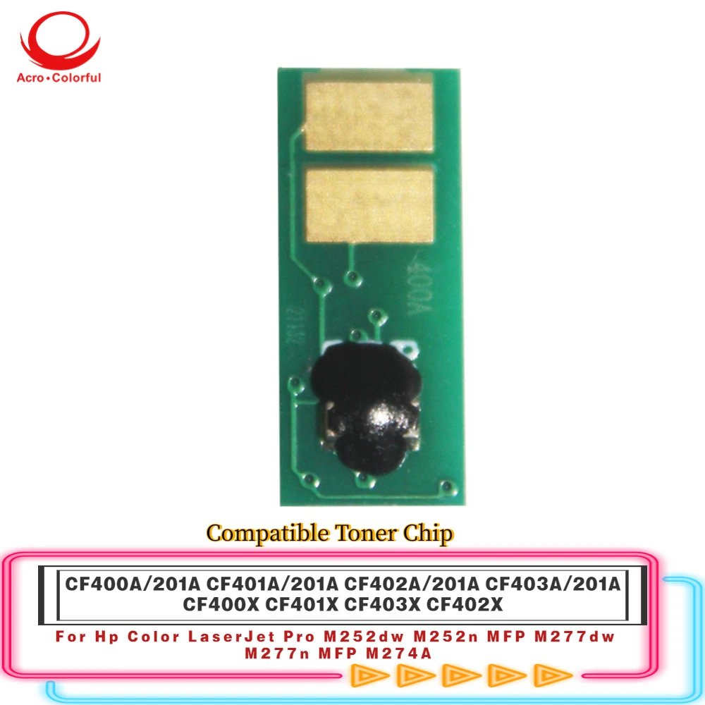 

201A Compatible CF400A CF401A CF402A CF403A Toner Chip for HP LaserJet Pro M252dw M252n LaserJet ProMFP M277n MFP M274A Printer
