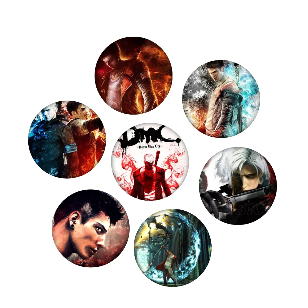 Game Devil May Cry Pins, Cartoon Character Badge Dante Nero Brooches, Tinplate Breastpin for Backpack Clothes Gifts