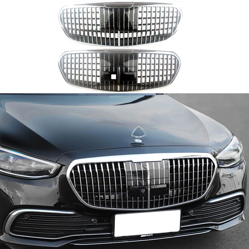 Front Racing Facelift Grille Upper Grill For Mercedes-Benz W223 S-Class 2021 2022 Maybach Style