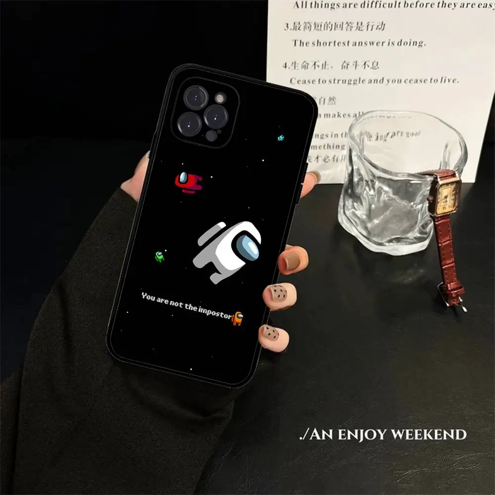 Funda de teléfono A-Amonges Game Us para IPhone 16 15 8 7 6 6S Plus X SE XR XS 14 11 12 13 Mini Pro Max