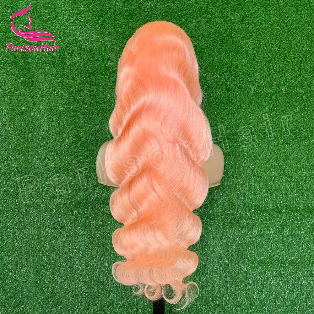 Light Orange 13x6 Transparent Lace Front Wig Body Wave Wigs For Women 613 Colored 13x4 T Part  Lace Frontal Human Hair  Wigs