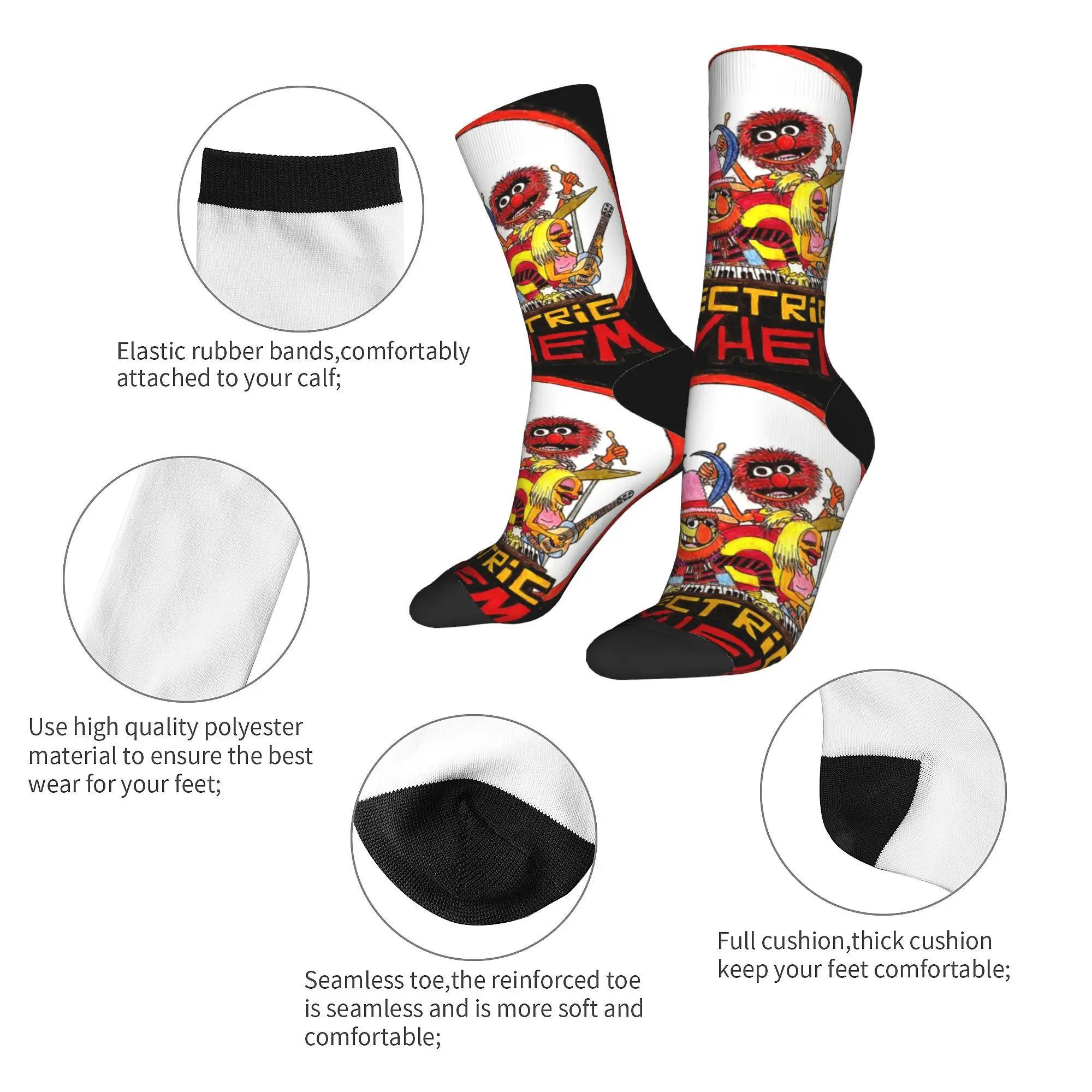 Crazy Design The Ultimate Guide To The Muppet Show Basketball Socks Polyester Middle Tube Socks for Women Men Breathable