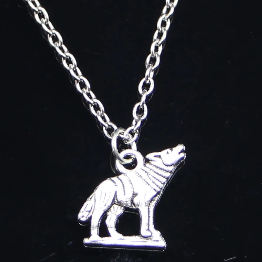 20pcs New Fashion Necklace 15x15mm howling wolf Pendants Short Long Women Men Colar Gift Jewelry Choker