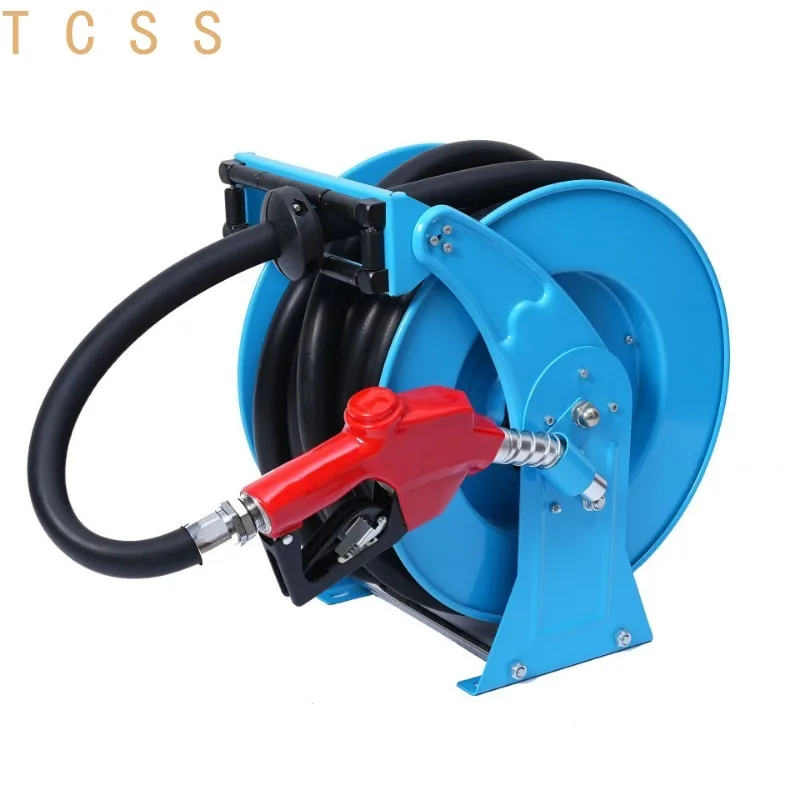 High‑Pressure Automatic Retractable Hose Reel, 10m Auto Rewind Hose Drum for Water & Diesel Fluid