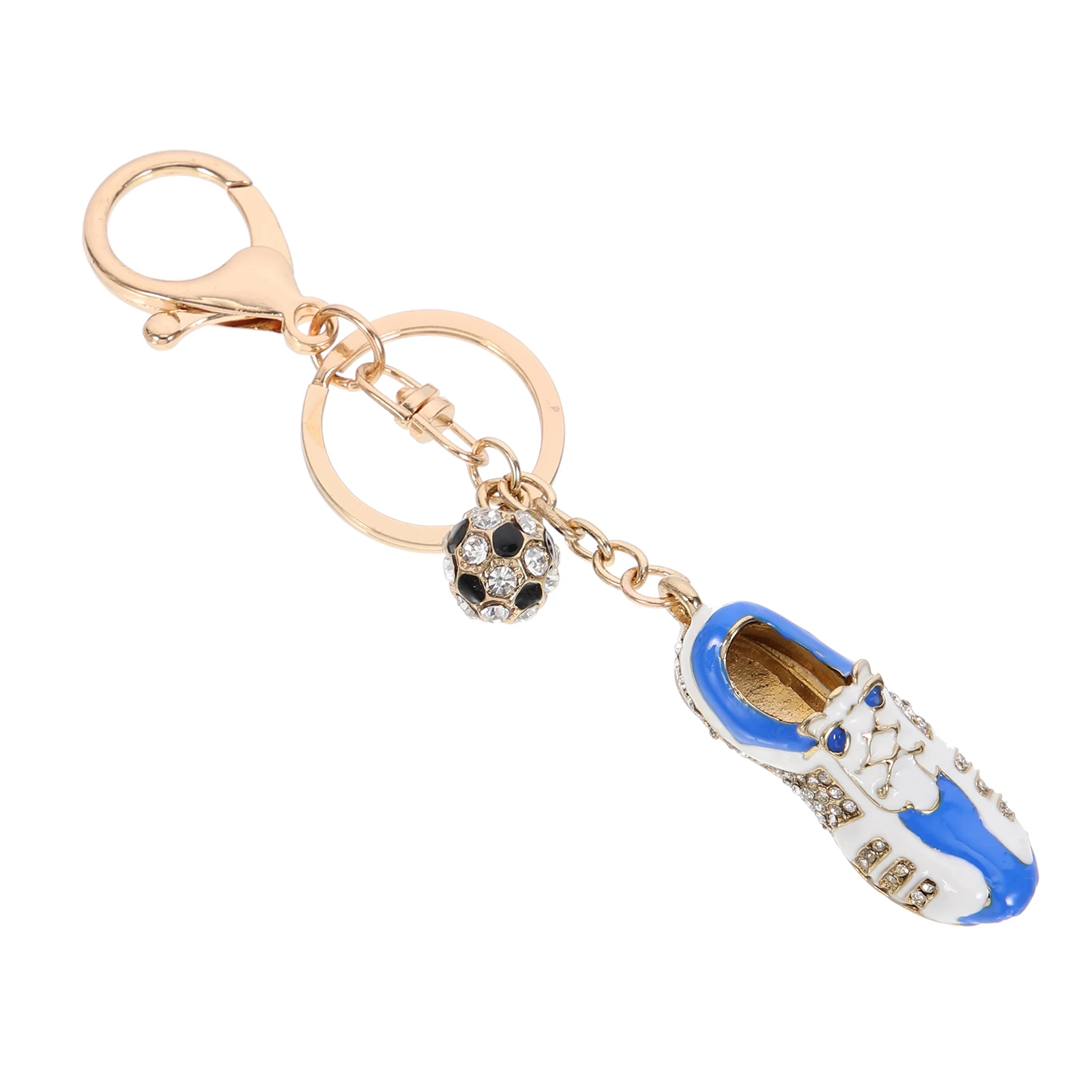 

Football Shoe Keychain Zinc Alloy Rhinestone Soccer Pendant Mini Keychains Lightweight Portable Cute Decor Accessory Bag Car
