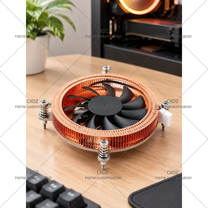 All-in-one NAS ITX Desktop Computer CPU Down-pressing Ultra-thin 1U Pure Copper Heat Pipe Silent Radiator Fan