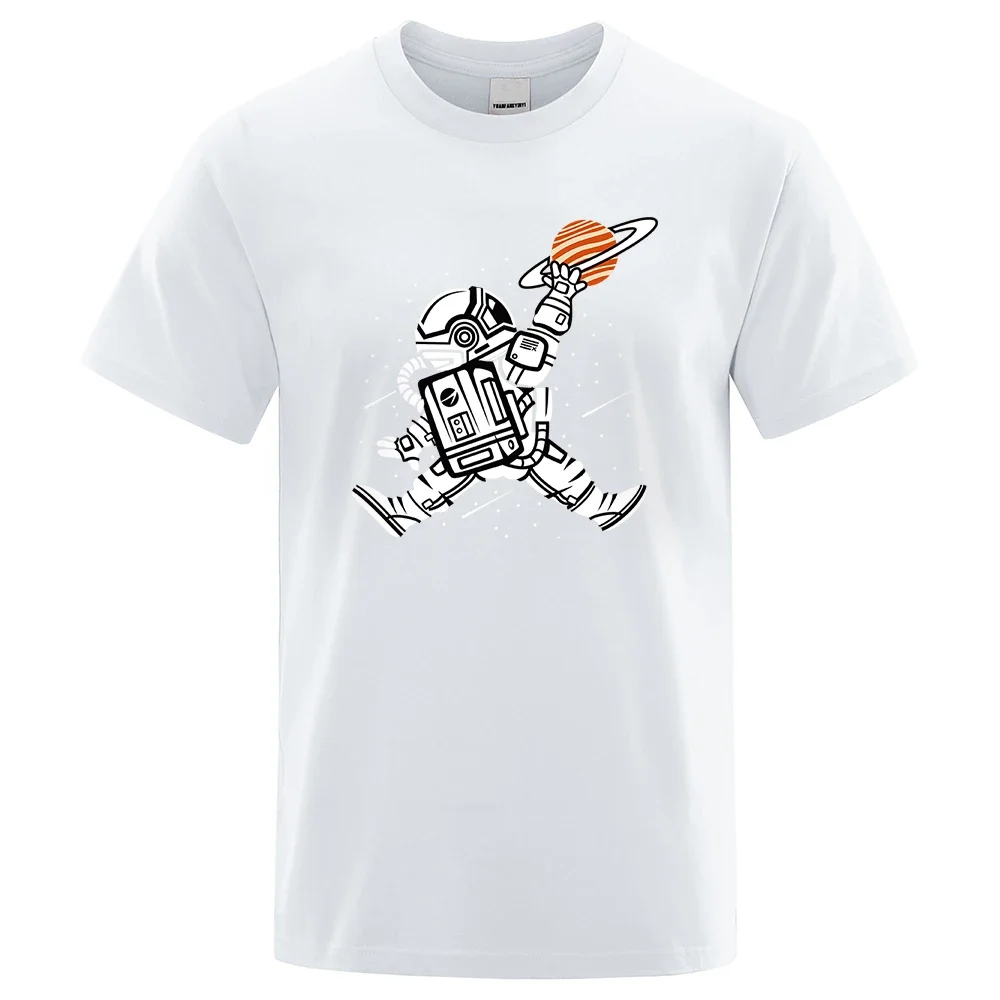 Classic The Firmament Space-man Dunk Printed T-shirt Men's and Women's Short Sleeve Cotton Eco Tee Clothes Streetwear Hot Sale