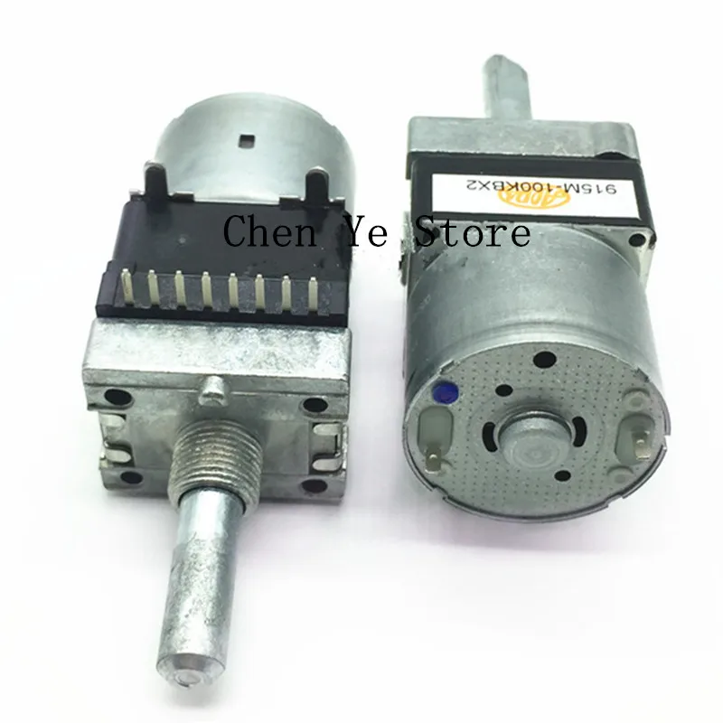 RK168 100K motor potentiometer stereo dual channel B100K * 2 axis length 25MM power discharge machine drive volume potentiometer