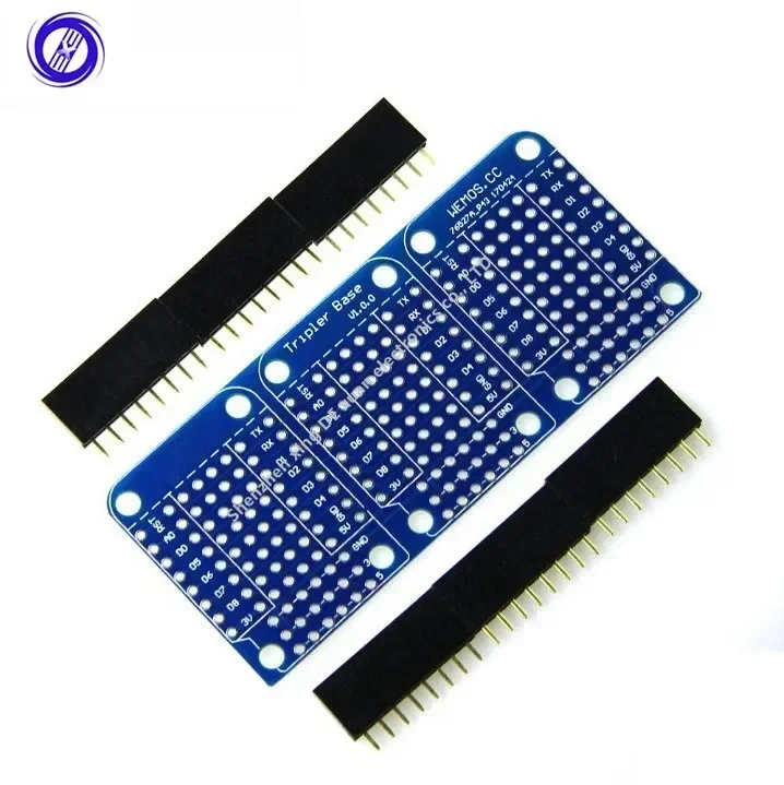 Triple Shield For WeMos D1 Mini Dua Sided Perf Board For Arduino Compatible