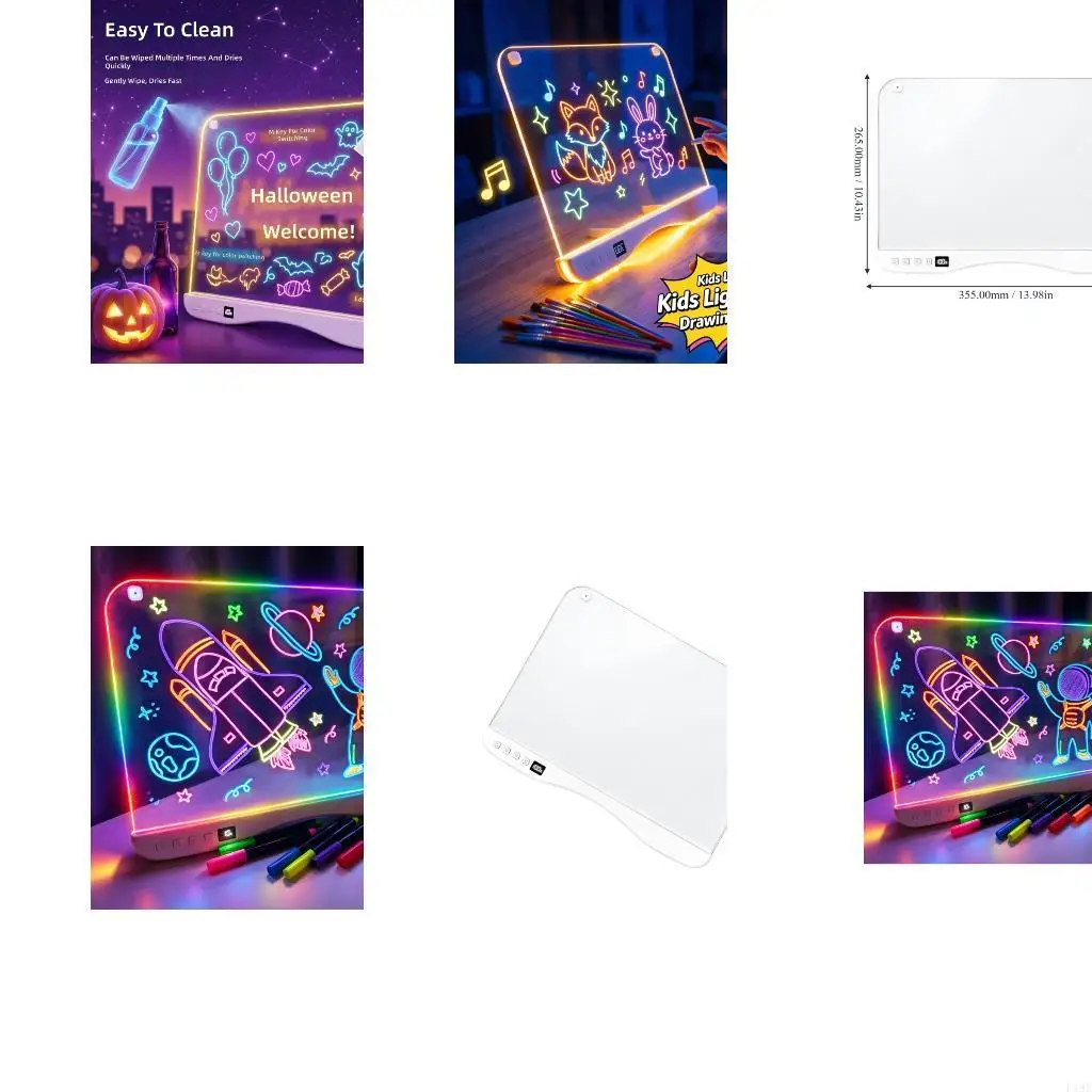 Multicolor Backlit Memo Board with Erasable Surfaces for Messages F19E