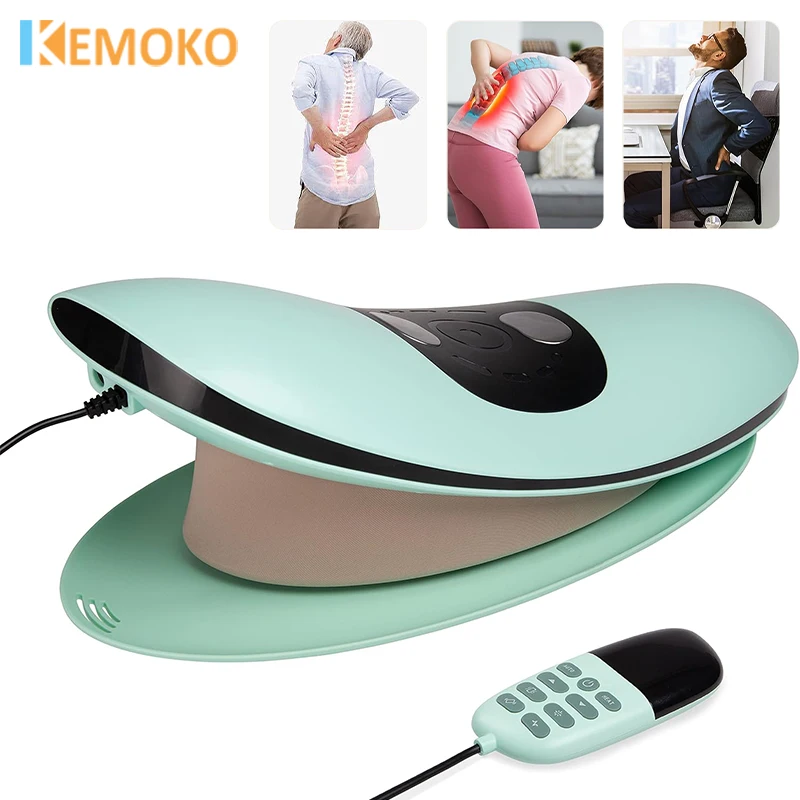 

Electric Curved Lumbar Traction Massager Waist Massage Adjustable Vibration Hot Compress Waist Spine Support Back Stretcher