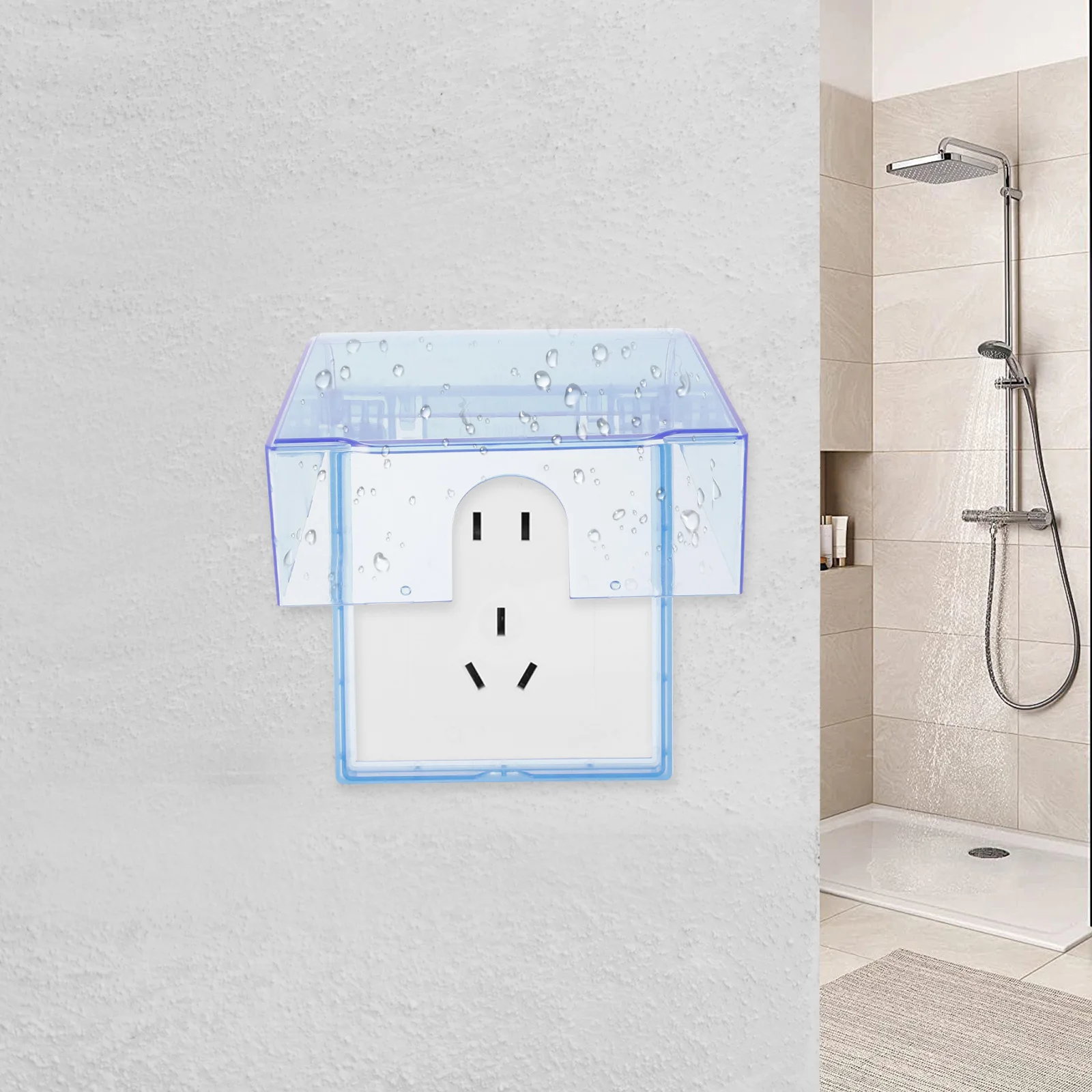 

2pcs Clear Self-Adhesive Socket Cover Waterproof Electrical Outlet Protector For Home Office Sticky Outlet Safety