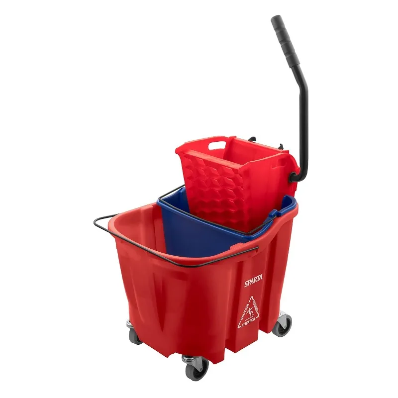 Mop Bucket with Side-Press Wringer & Soiled Water Insert for Floor Cleaning, Restaurants, Office, And Janitorial Use