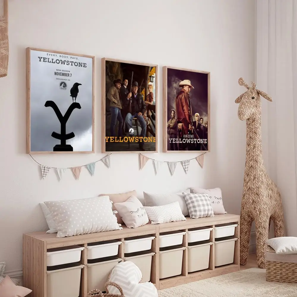 المسلسل التلفزيوني الشهير-Yellowstone خمر اللوحة الخط HD قماش المشارك غرفة المعيشة غرفة نوم بار الديكور الجمالي