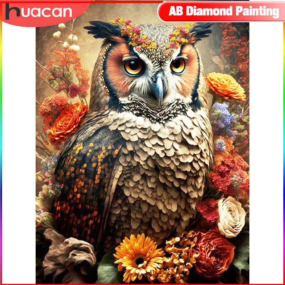 Huacan Diamant Malerei Tier Eule Bild von Strass Mosaik Blume Fantasie 5d DIY nach Hause dekorativ
