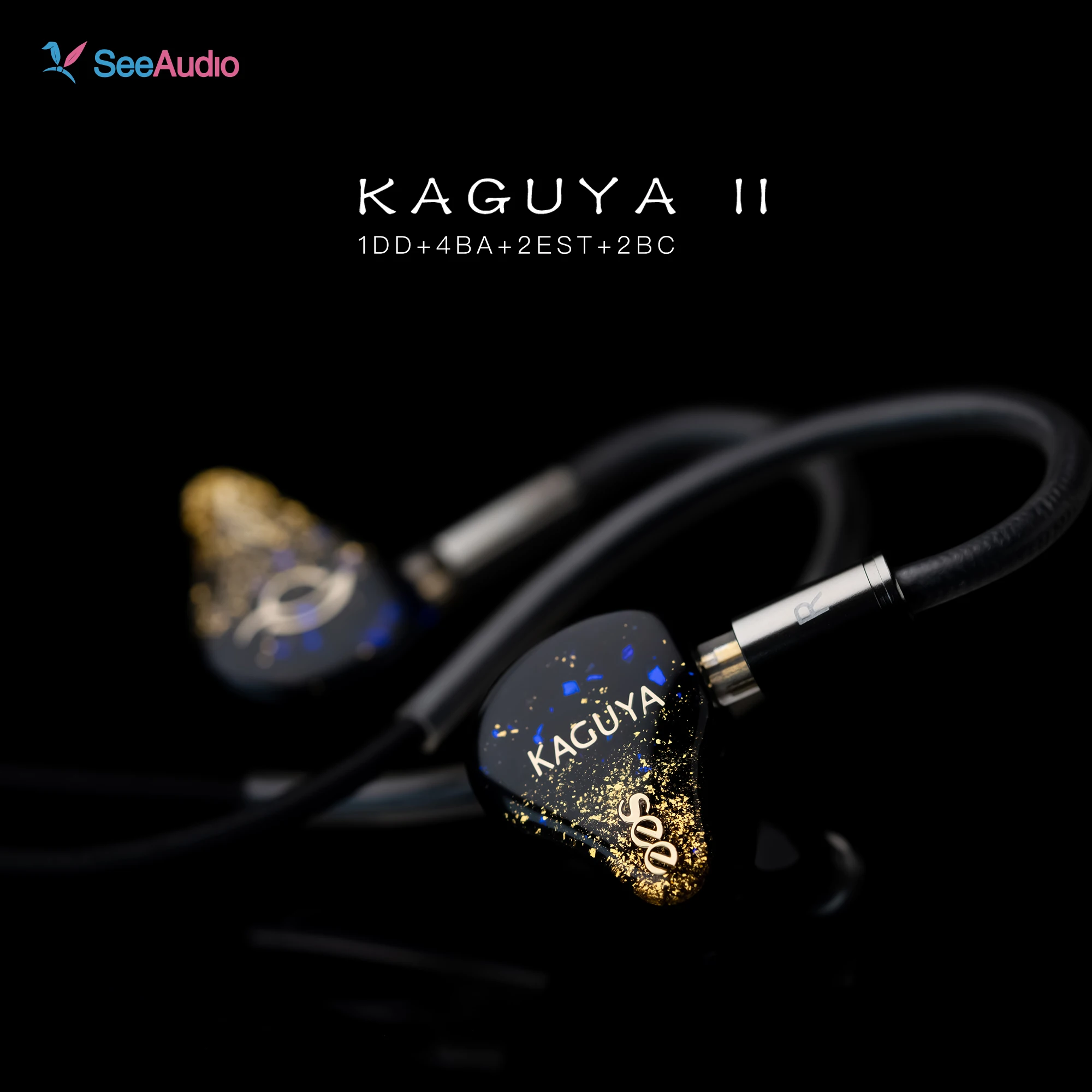 SeeAudio KAGUYA II インイヤーイヤホン 1DD+4BA+2EST+2BC 6ウェイ