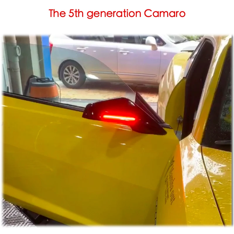 

For The 5th Generation Camaro LED Light Rear View Side Mirror Cover Accessories Outside Back Mirror