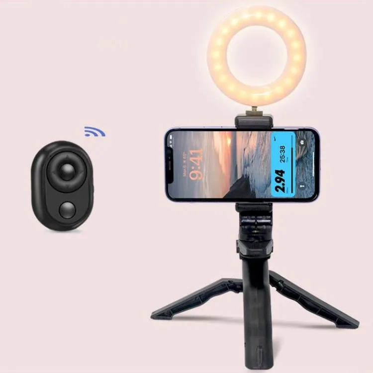 Vlog Kit Desktop Stand With Fill Light And Wireless Lavalier Microphone For Phone/Audio