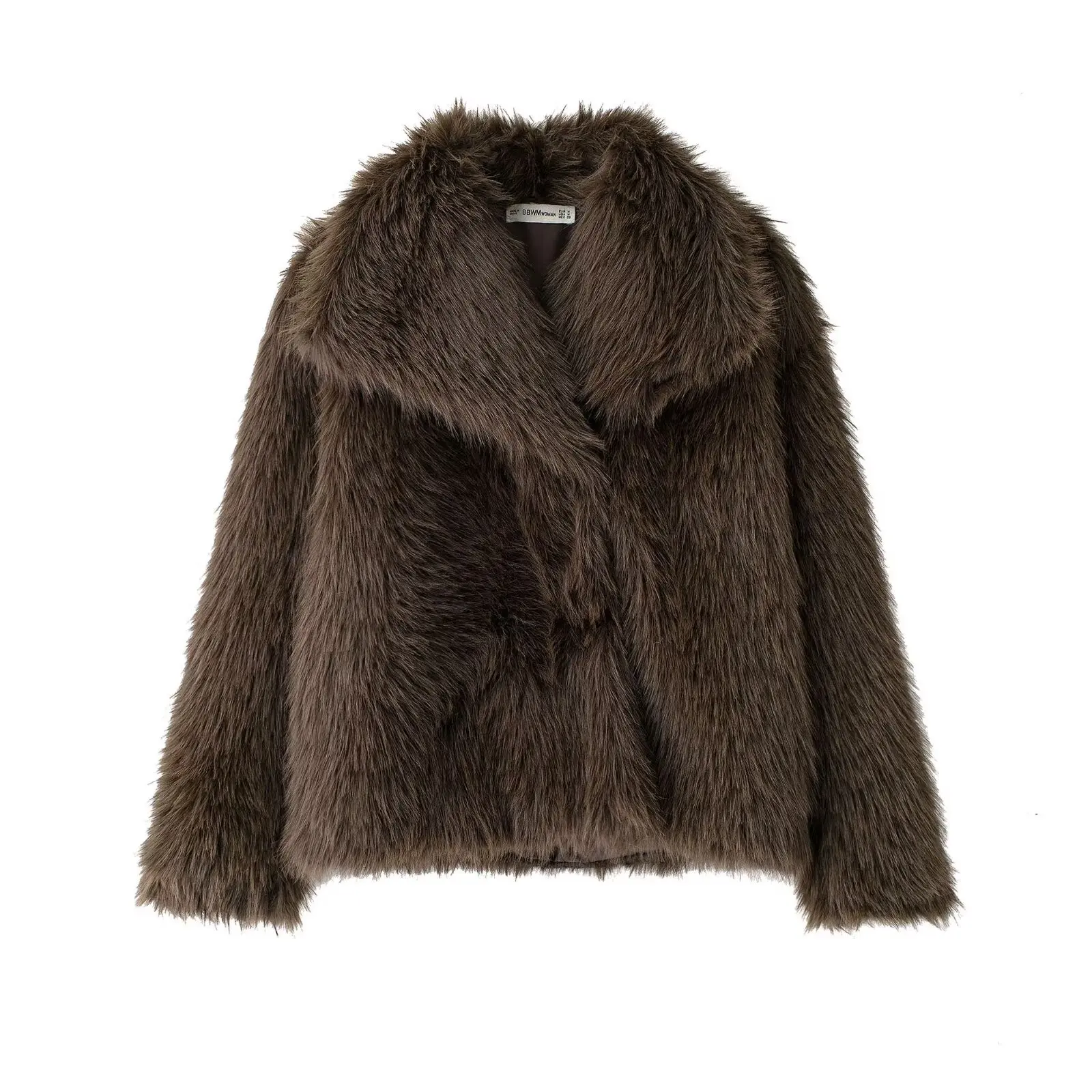 

New Fall/Winter Women's Short Faux Fur Coat Plush and Soft Faux Fur Jacket Collection