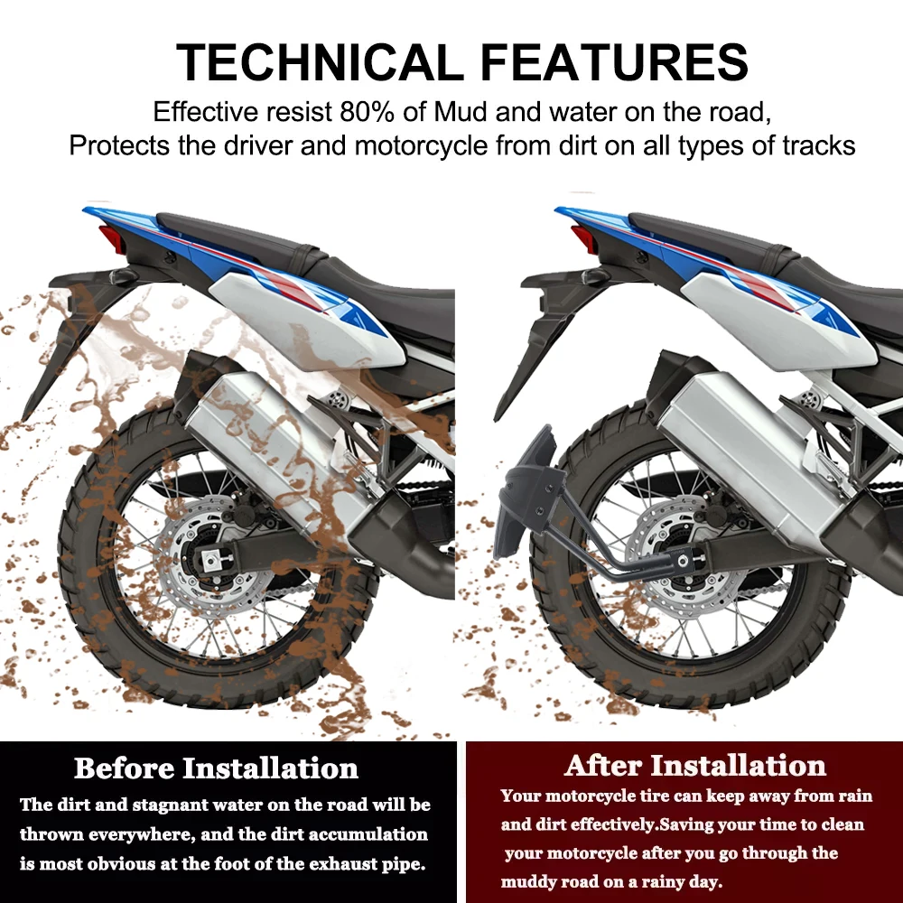 Rear Mudguard For Honda CRF1100L Africa Twin CRF 1100 L 2020 2021-2023 Motorcycle Fender Cover Back Mud Splash Guard Protector