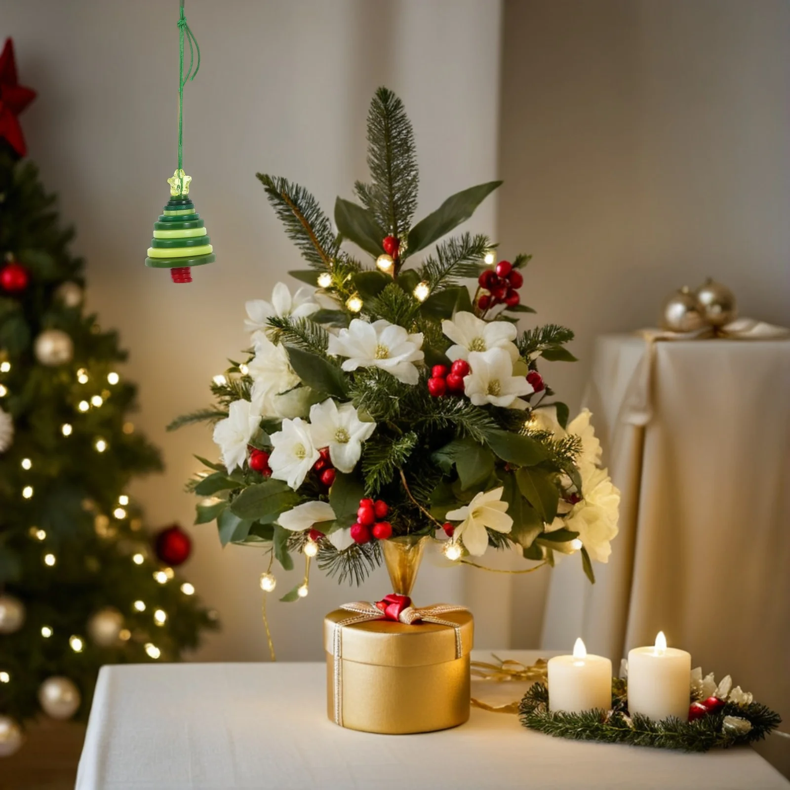 

1Set Christmas Tree Decoration DIY Button Ornaments Vintage Style Festive Craft Kit for Family Holiday Activity Beginner