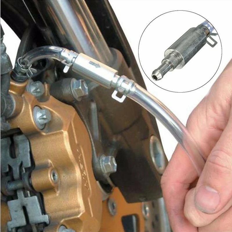 ★▲Hydraulic Brake Bleeder Tool Lockable Automotive Brake Fluid Bleeder Bleeding Hose With Non Return One Way Check Valve