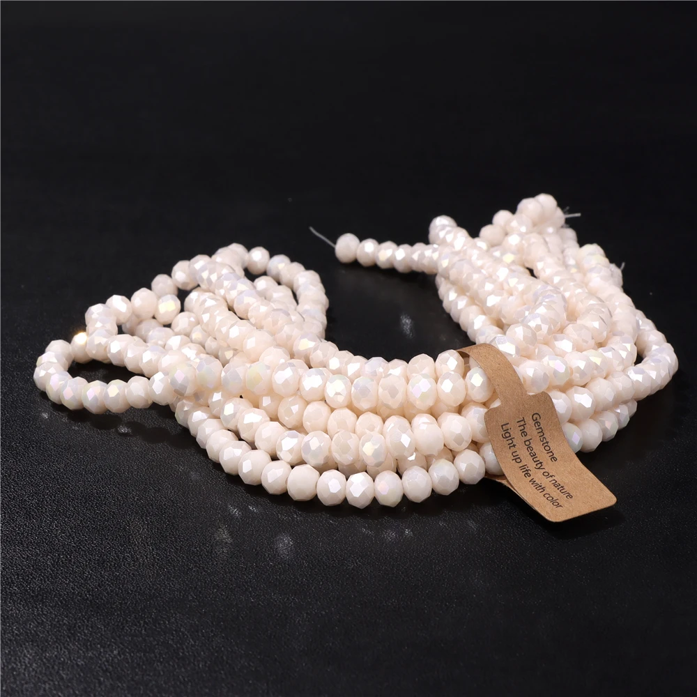 Großhandel 5 Strang/Los facettierte österreich ische Kristall perle Rondelle lose Abstand halter ab Farbe Glasperlen für Schmuck herstellung Zubehör – Detail 31