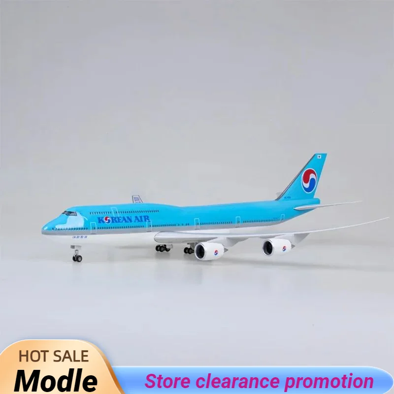 

New 1/160 Airplane Korean Air 747 B747-8 Airline Civil Airliner Model LED Light Landing Gear 47CM Plane Model Gifts Display