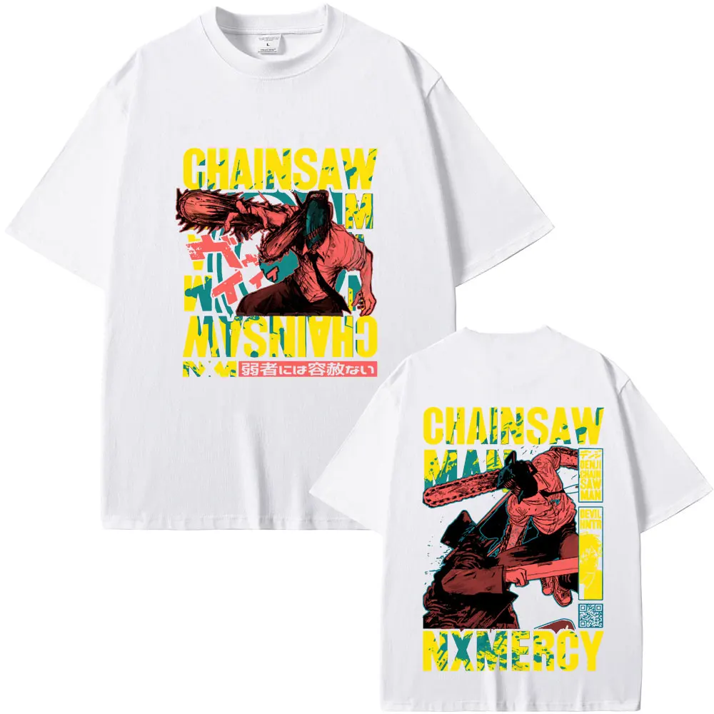 

Anime Chainsaw Man Denji Pochita Graphic T-shirt Summer Men Women Casual Cotton Crewneck Tshirt Man Vintage Oversized Streetwear