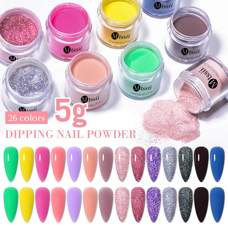 5g Dipping Nail Powder Glitter Powder Natural Dry Acrylic Powder No Need Lamp Cure Dipping System Nail Art Manicure Decoration