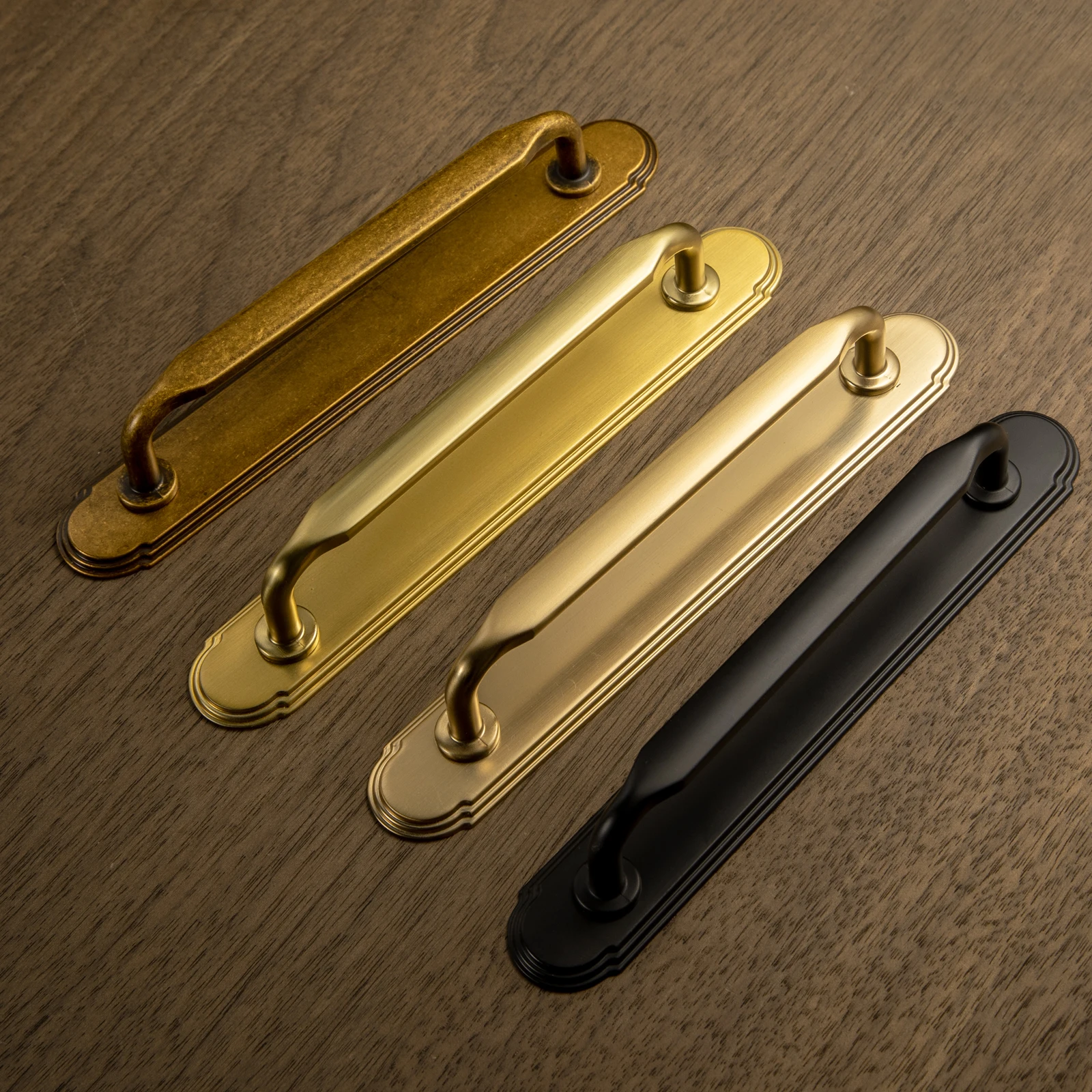 Goo-Ki-manija de gabinete de aleación de Zinc de Oro pulido con placa trasera, tiradores de cajón Vintage, armario, herrajes de cocina para el hogar Retro clásicos