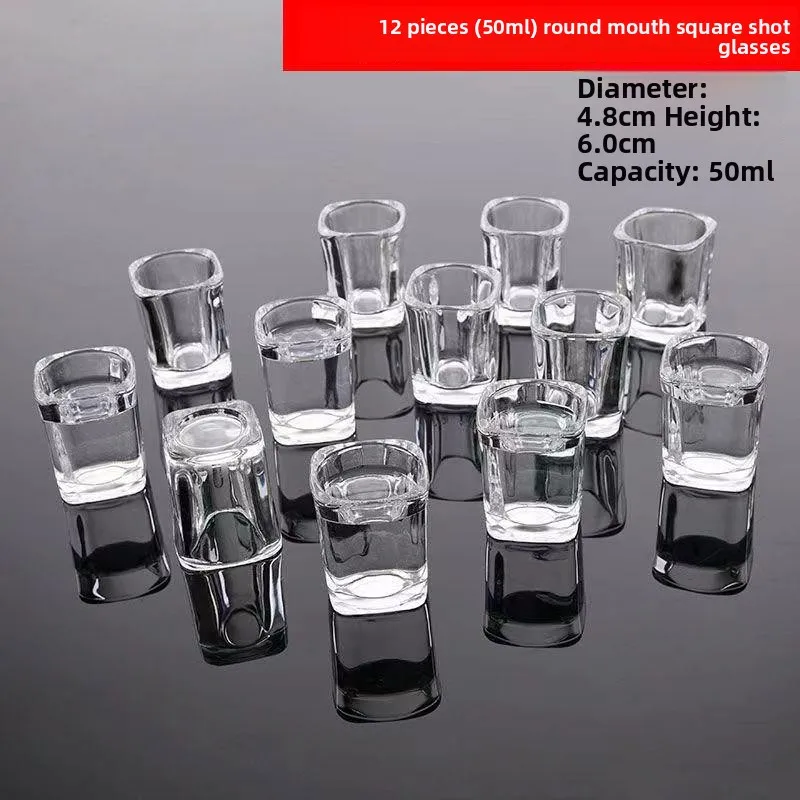 Weijishi Glass Wine Cups Thick Bottom Transparent White Wine Glasses for Home Use Bar Commercial Use Set of 12 Chinese Style