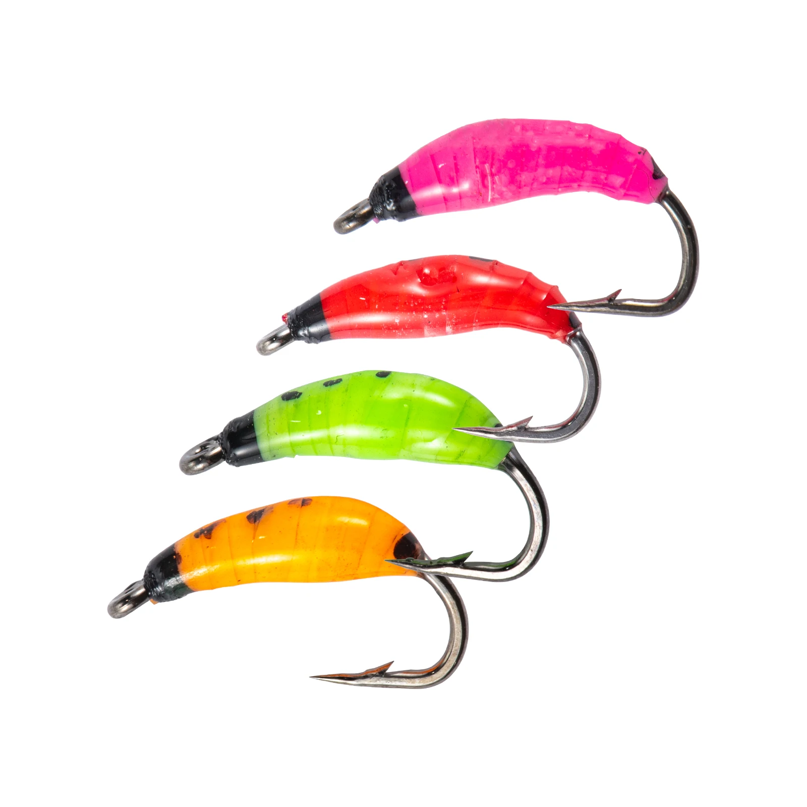 

Goture 4Pcs/lot Multicolor Maggot Fly Fishing Wet Trout Flies Worm Bait for Trout Perch Fishing Fly Insect Lures