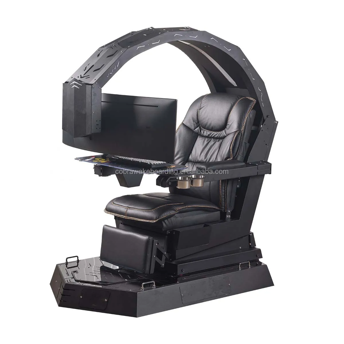 IW-R1 Zero gravity  reclined workstation chair IW IR GIMI COCKPIT for gaming, works triple monitor Tilting rig