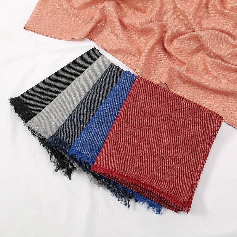 

Large Size Plain Lurex Glitter Shimmer Fringe Scarf Shawl Lady High Quality Wrap Pashmina Stole Bufandas Muslim Hijab Cap