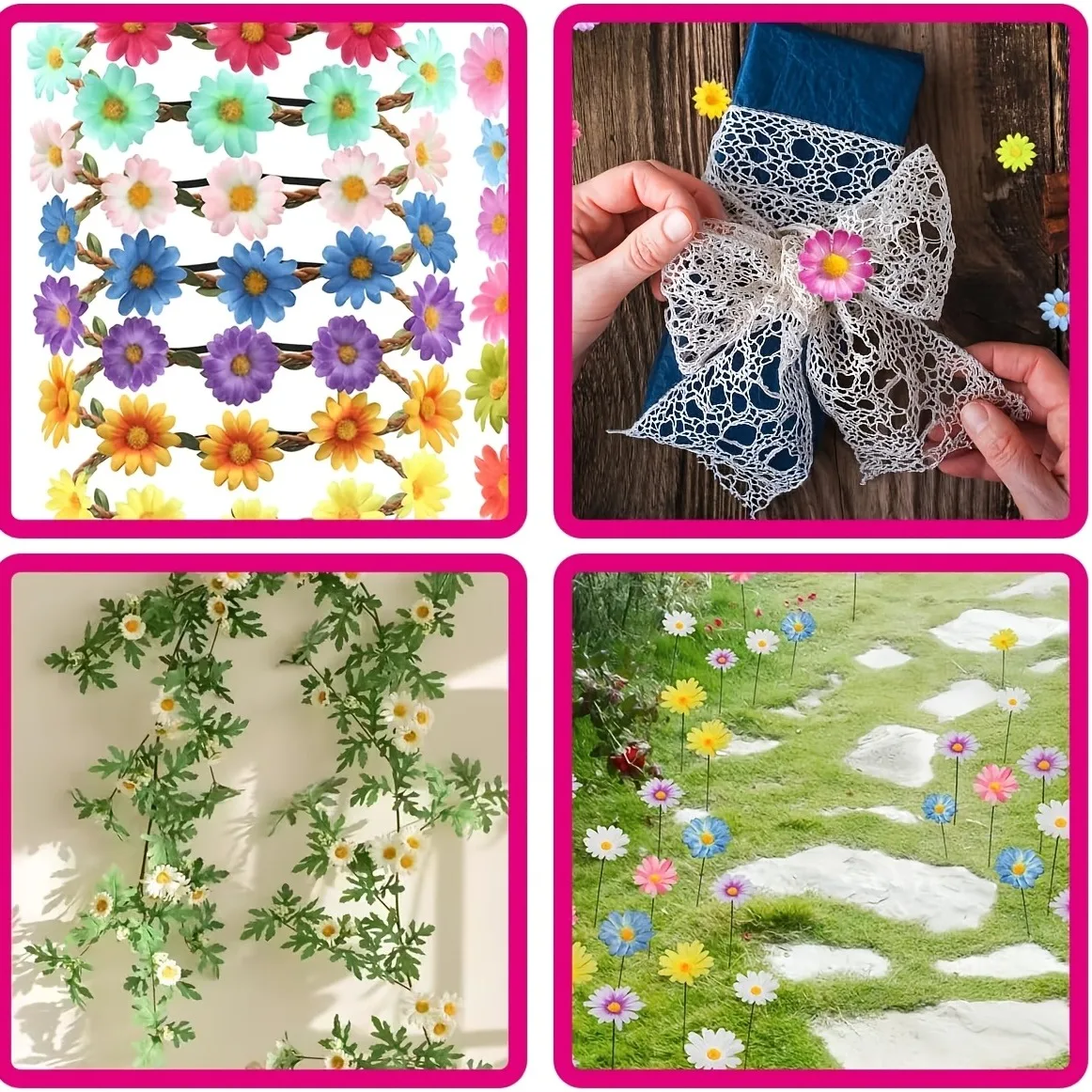 55/110PCS Gänseblümchen Künstliche Blumen Köpfe Seide Gefälschte Blumen für Hochzeit Dekoration Home Room Decor DIY Girlande geschenke Zubehör – Detail 7