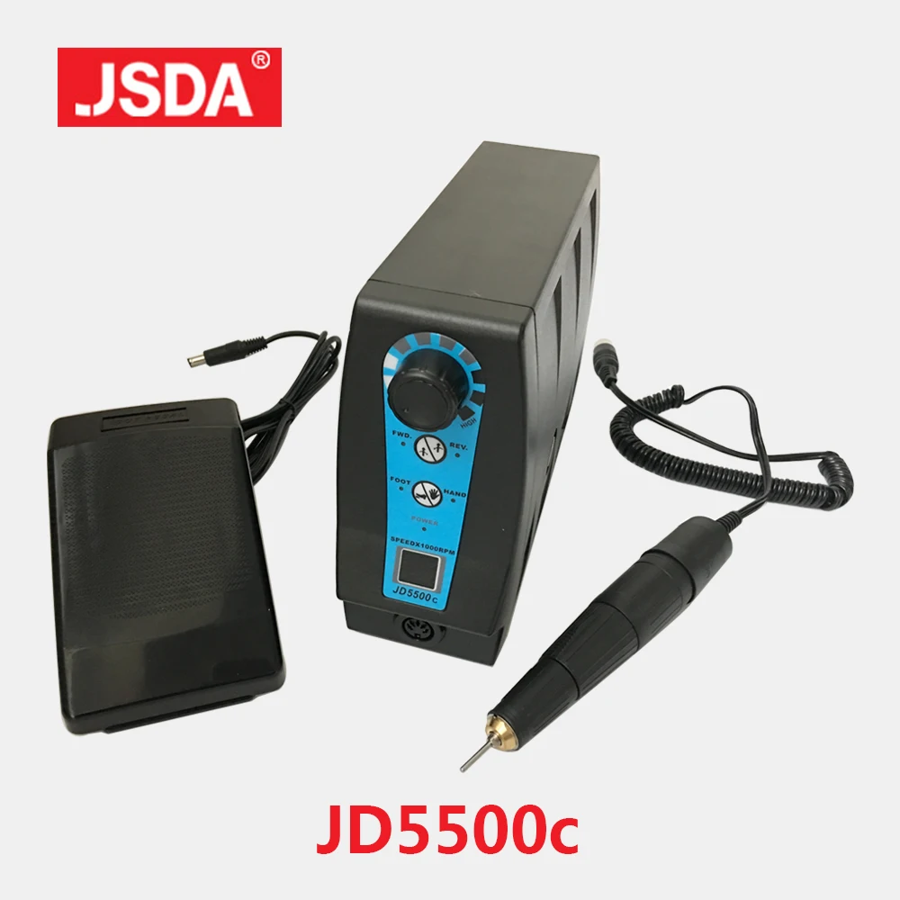 JSDA 35000RPM 120W Electric Drill Pedicure Manicure Milling Machine Micro Grinder Denture Polishing Nail Handpiece Equipment