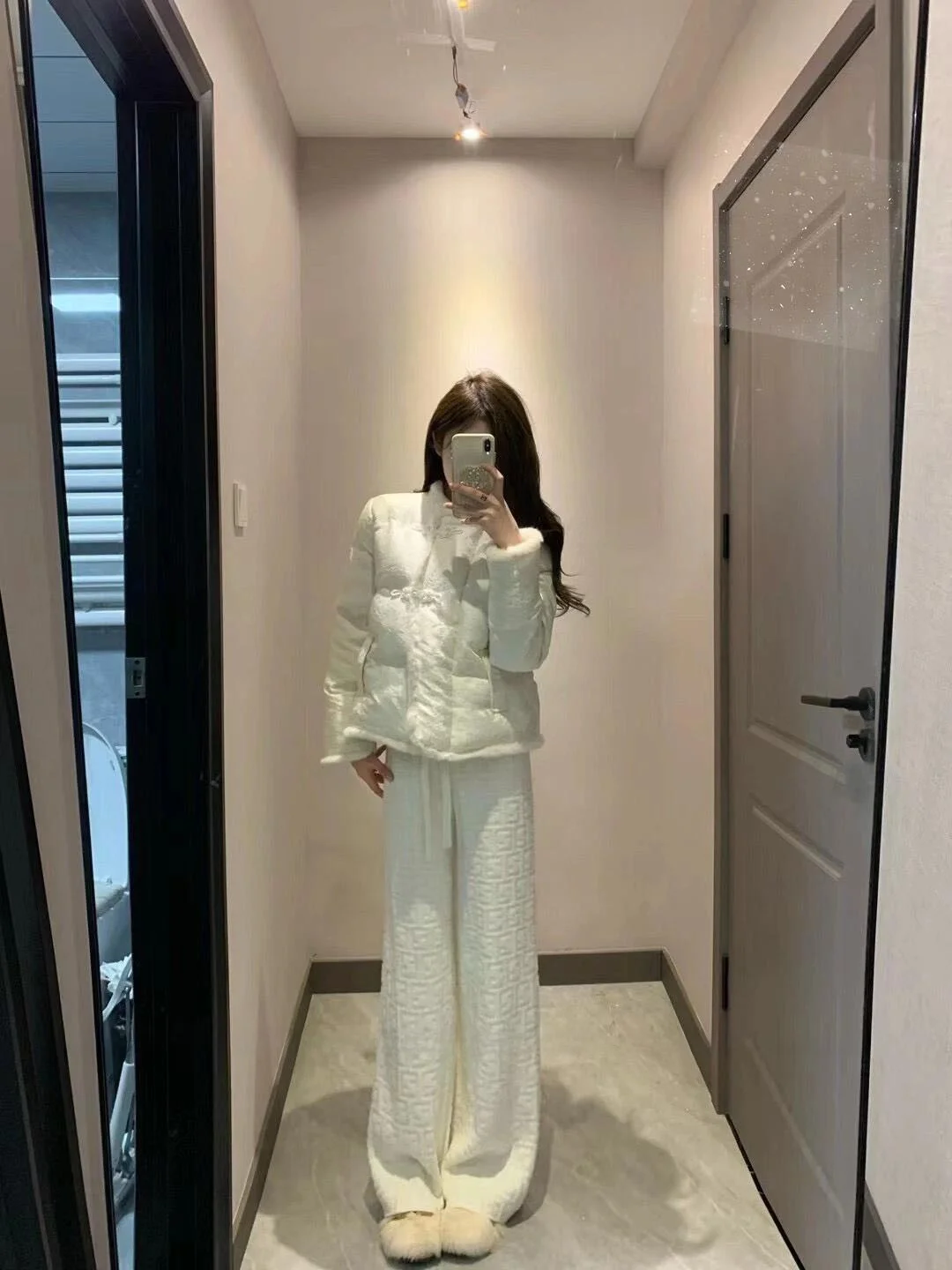 

Женские брюки Seoul Limited с высокой талией, прямые, из вязаного вельвета, с эффектом похудения, длиной в пол