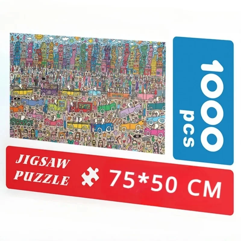 75*50cm papierowa Puzzle Jigsaw dla dorosłych 1000 szt. Betonowa dżungla odpręża dla dorosłych rozrywka edukacyjna prezent świąteczny