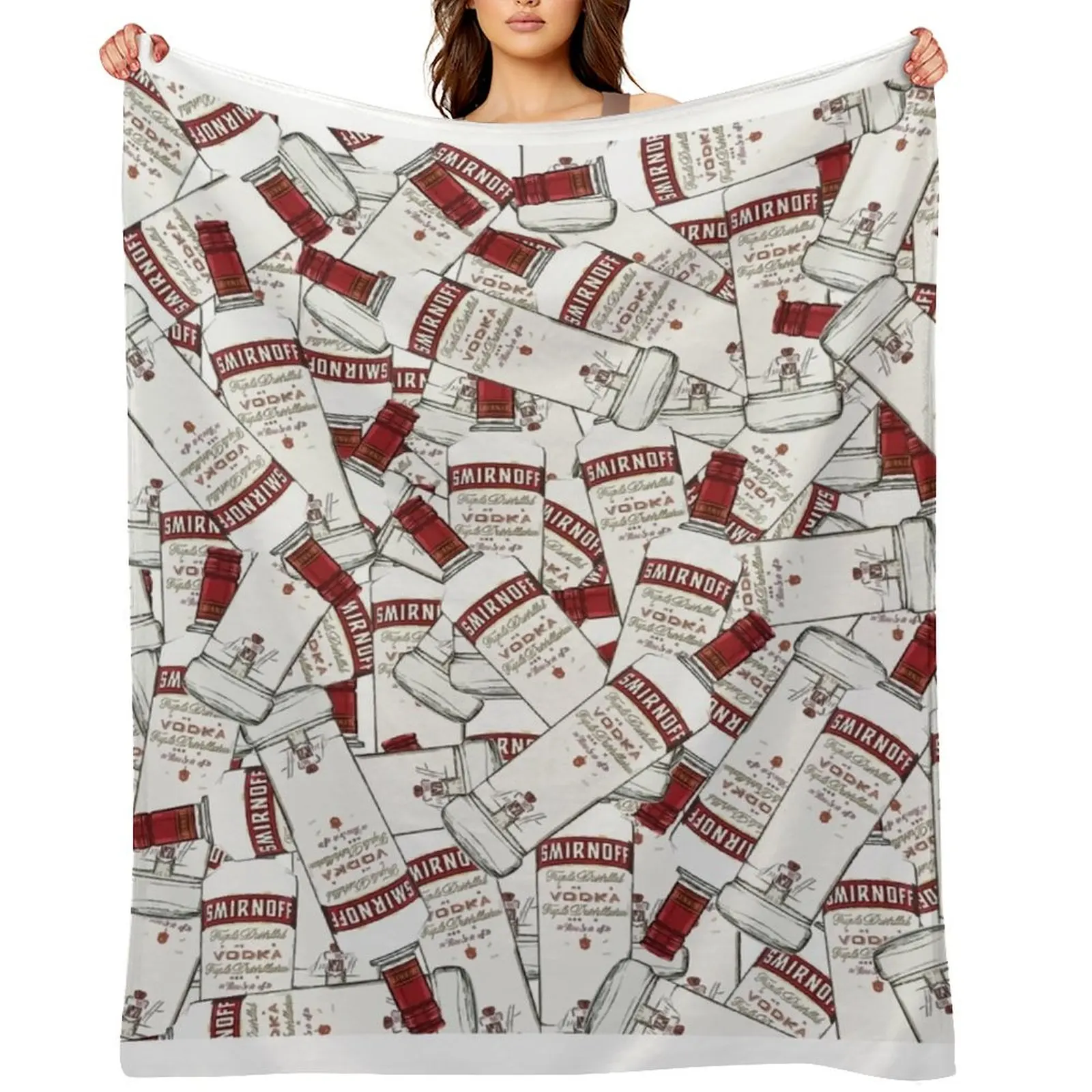 Smirnoff Vodka Bottles Throw Blanket Hair Baby Cute anime Decorative Sofa Stuffeds Blankets