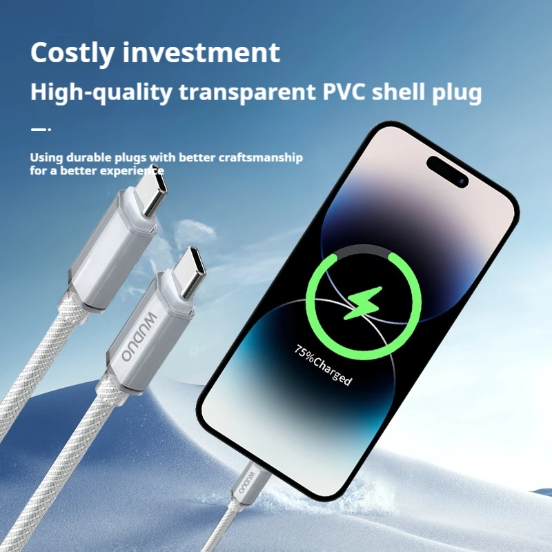 USB-C Cable PD60W Type-C to Type-C Fast Charging Data Cord Cable for iPhone 15-17 Samsung Huawei iPad CarPlay Cord Charge Wire