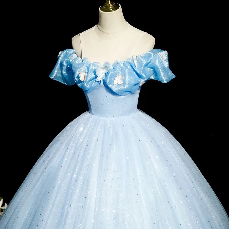 Vestidos de quinceañera con lentejuelas y estrellas para mujer, brillante vestido de fiesta, vestido clásico de mariposa para baile de graduación, dulce, personalizado