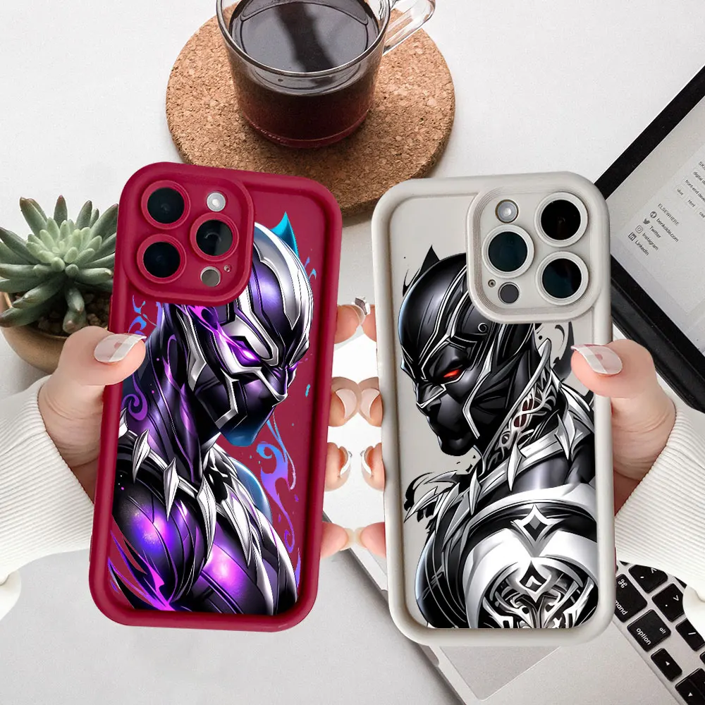 

New Marvel Hero Black Panther Phone Case For iPhone 17 Air 16 16e 15 14 Plus 13 12 11 Pro Max Coque Liquid Silicone Cover Fundas