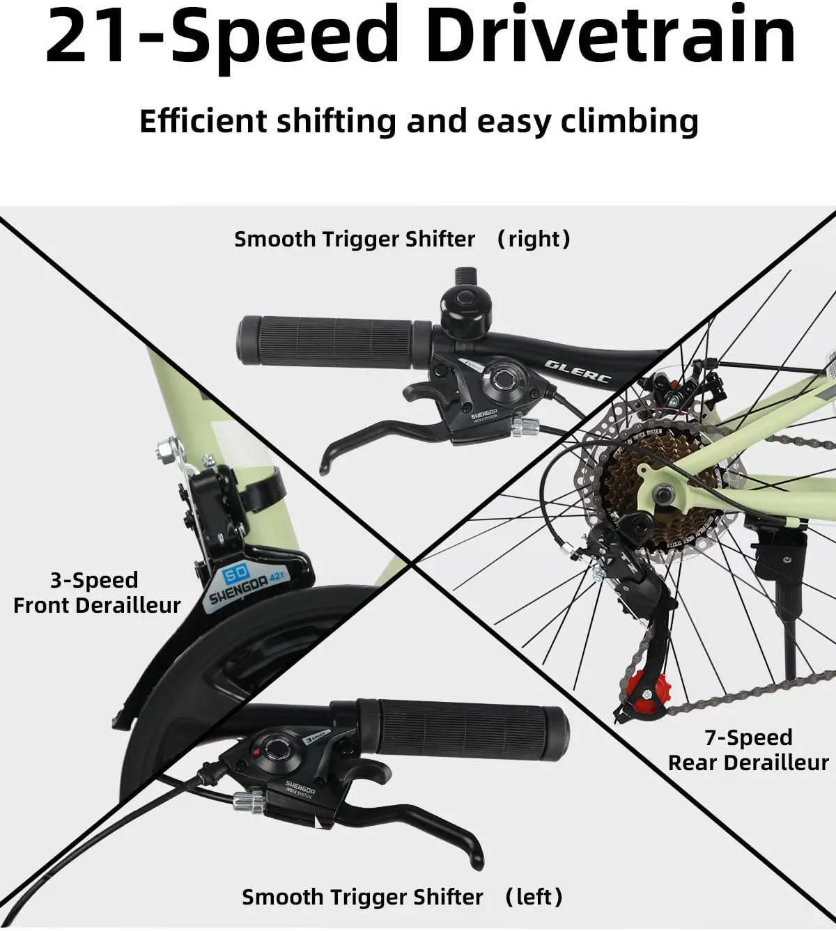 20 24 Inch Kids Bike, Kids Mountain Bike for Boys and Girls Ages 6-14, 21-Speed Skyline Bicycle with Front Suspension and Disc B