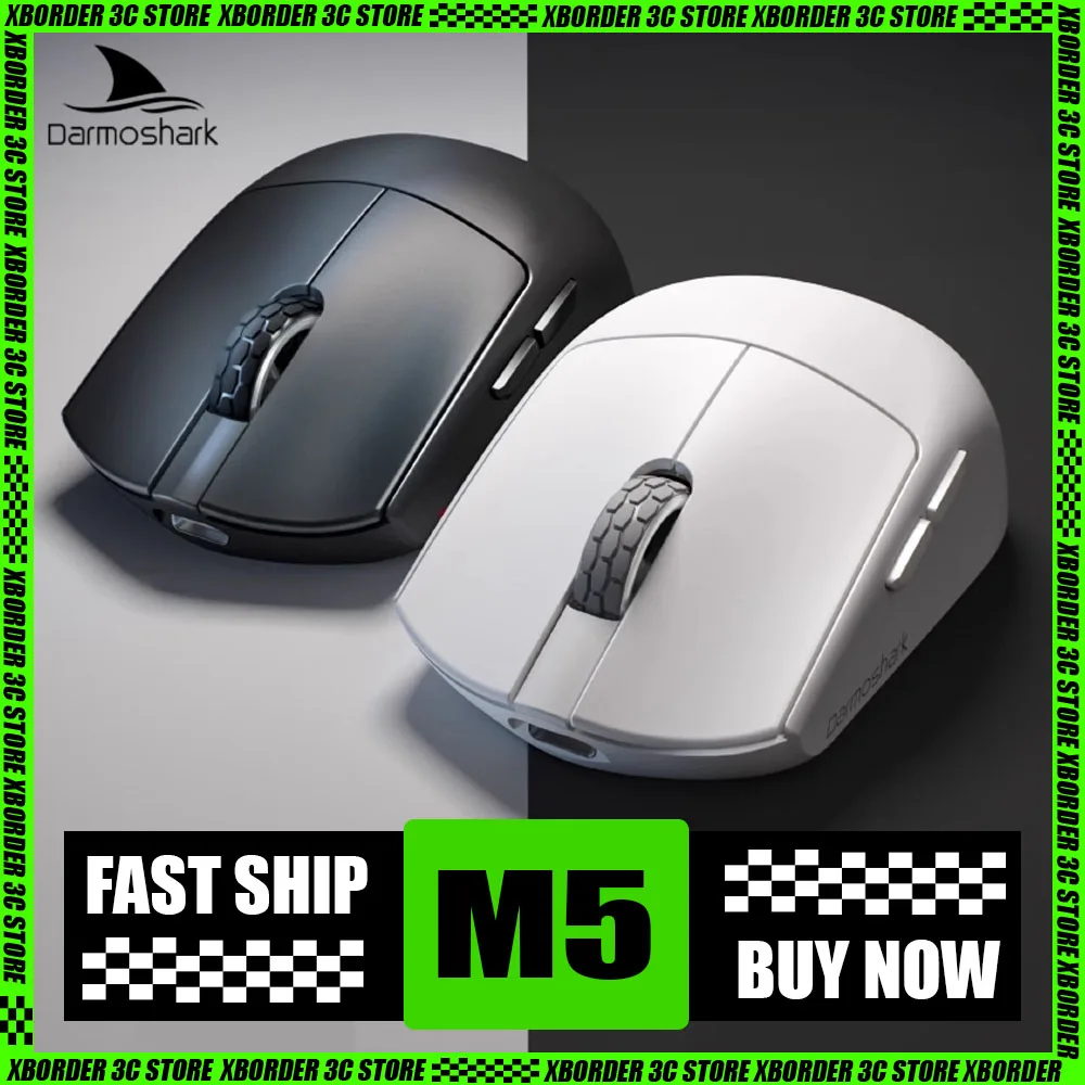 

New Darmoshark M5 8k Mouse Paw3395 Three Mode Bluetooth Wireless Gaming Mouse Lightweight Nordic52840 Support Mice Pc Gamer Gift