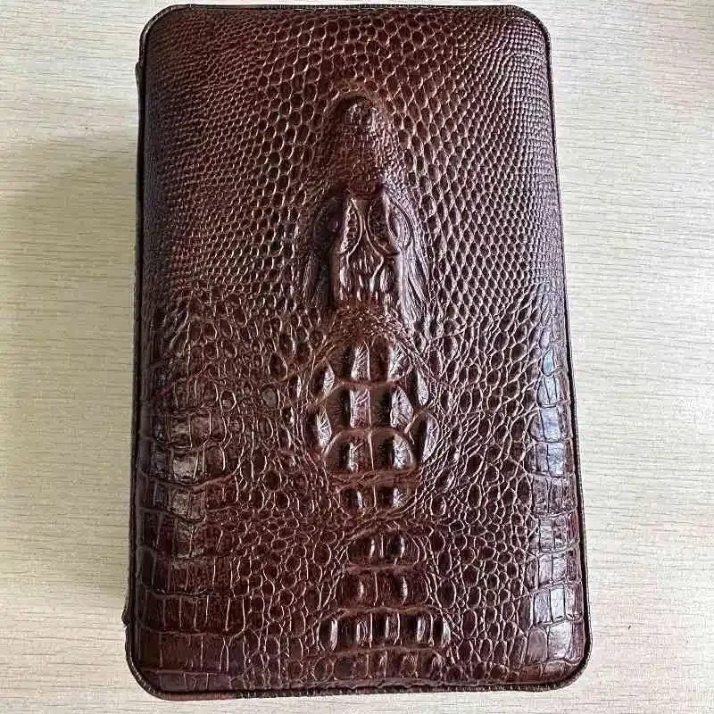 

Cigar Case 4- cigars tubes Leather Travel Portable Humidor with Cedar Wood Lined with Stainless Steel Cigars Cutter 97