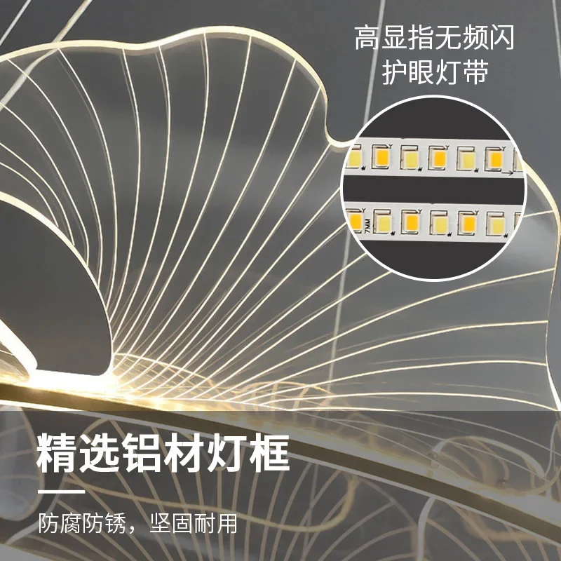 Lotus leaf art chandelier modern simple living room dining room decorative lighting bedroom study LED